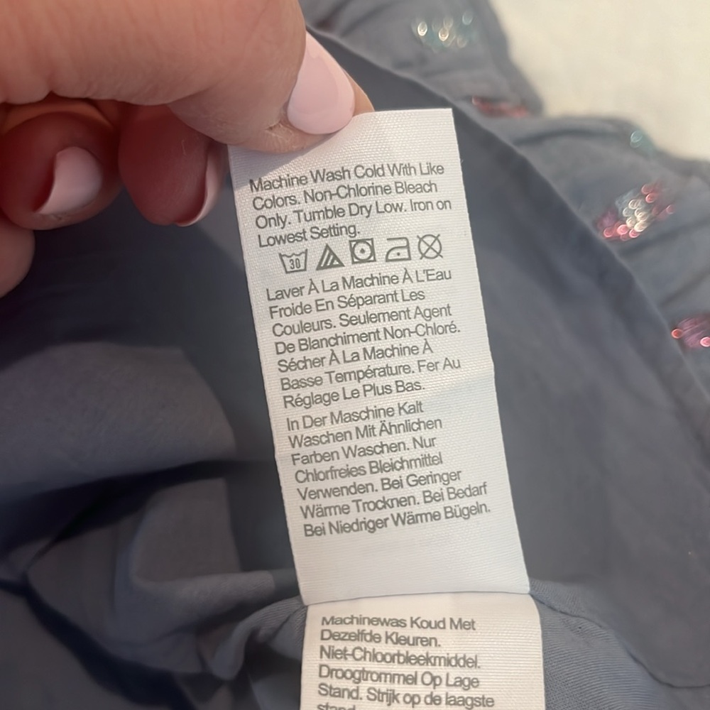 NWT Crewcuts Chambray Dress with Metallic Stitching - Size 5 - Picture 5 of 5
